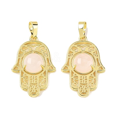 Natural Rose Quartz Pendants G-F786-07G-30-1