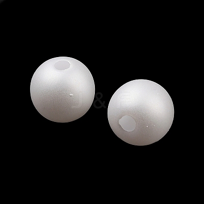 Frosted Plastic Imitation Pearl Beads KY-F022-6mm-01-1