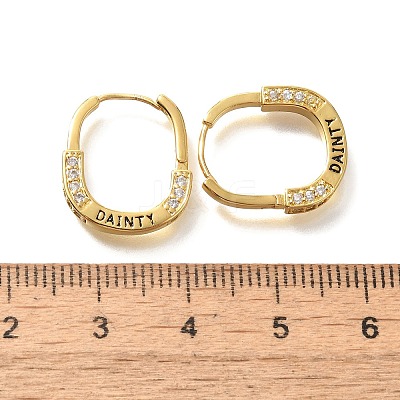 Brass Cubic Zirconia Hoop Earrings EJEW-M048-07G-1