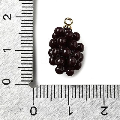 Grape Brass Acrylic Pendants OACR-R006-05G-04-1