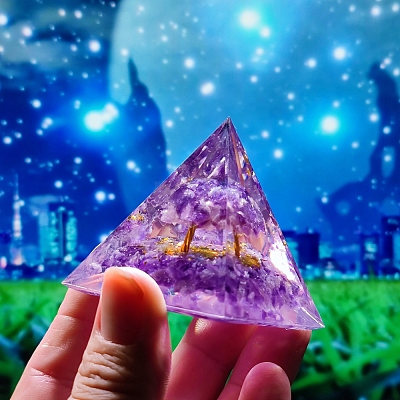 Orgonite Pyramid Resin Display Decorations TREE-PW0001-65A-1