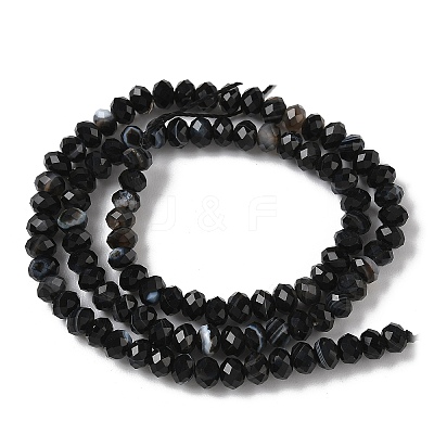 Natural Banded Agate Beads Strands G-D344-A34-01-1