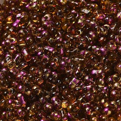 Spray Painted Glass Seed Beads SEED-F005-03A-03-1