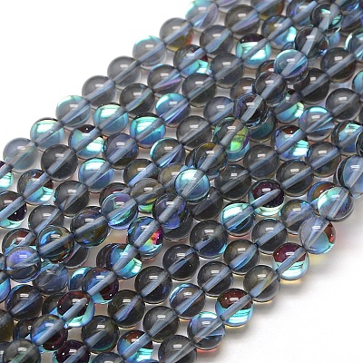 Synthetic Moonstone Beads Strands G-F143-6mm-09-1