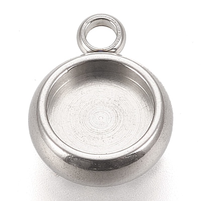Tarnish Resistant 304 Stainless Steel Pendant Cabochon Settings STAS-K202-03B-P-1