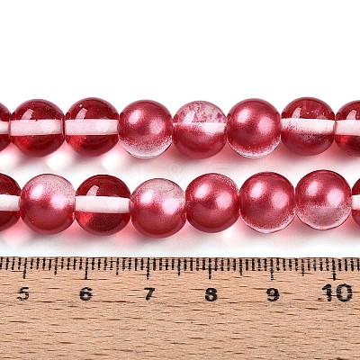 Baking Paint Transparent Glass Beads Strands DGLA-N011-10mm-06-1