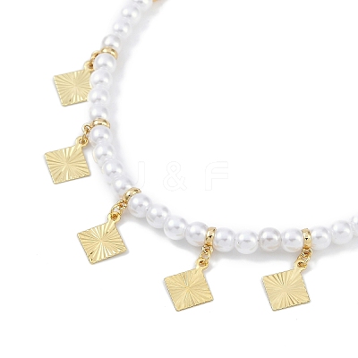 6mm Round ABS Imitation Pearl Beaded Necklaces NJEW-P317-12A-G-1
