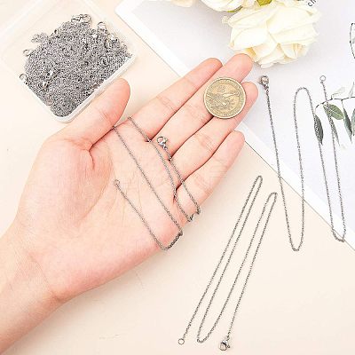 Trendy Unisex 304 Stainless Steel Cable Chain Necklaces STAS-UN0003-39P-1