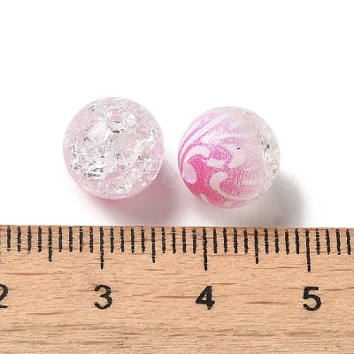 Duotone Spray Painted Crackle Acrylic Beads OACR-G029-02A-1