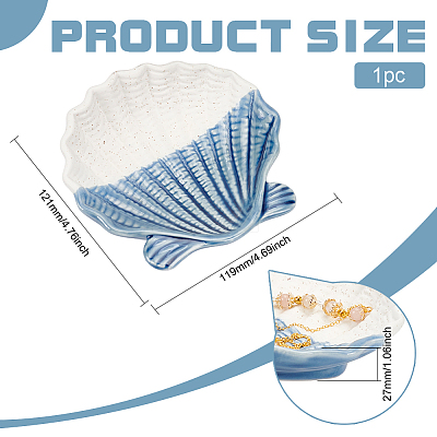 Shell Ceramic Jewelry Plate AJEW-WH0518-37-1