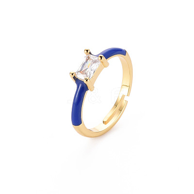 Brass Enamel Cuff Rings RJEW-T016-23D-NF-1