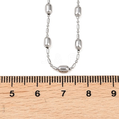 Brass Oval Ball Chain Necklaces for Men Women NJEW-L012-03P-1