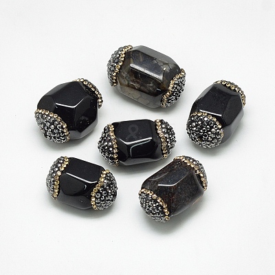 Natural Black Agate Beads G-Q982-B01-1