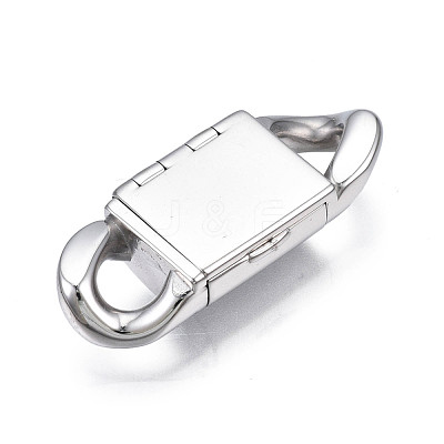 Non-Tarnish 304 Stainless Steel Fold Over Clasps STAS-S080-01C-P-1