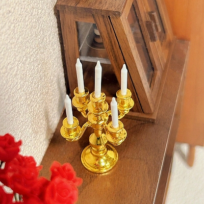Alloy Candlestick Holder Mini Model PW-WGA84BE-02-1