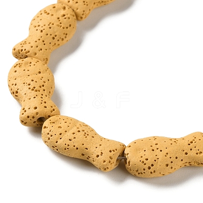 Fish Dyed Natural Lava Rock Beads Strands G-O126-01A-08-1