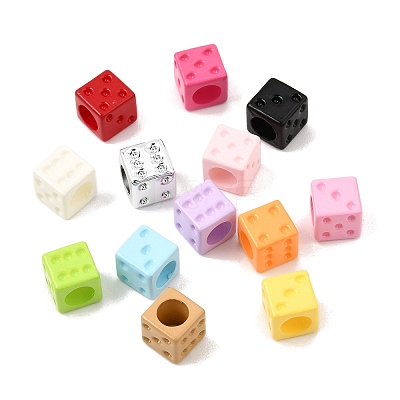 Baking Paint Opaque Acrylic European Beads AC-CBA0D47-06-1
