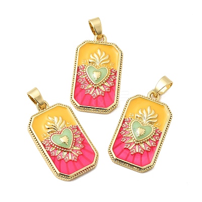 Brass Enamel Pendants X-KK-L190-008G-03-1
