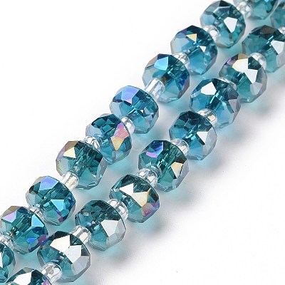 Electroplate Transparent Glass Beads Strands EGLA-H101-03-1