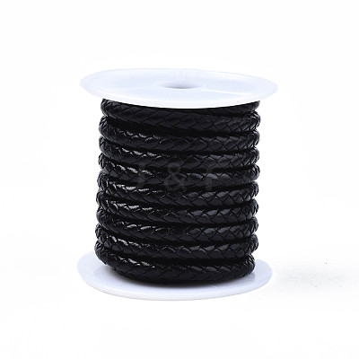 Braided Cowhide Leather Cord NWIR-N005-01C-5mm-1