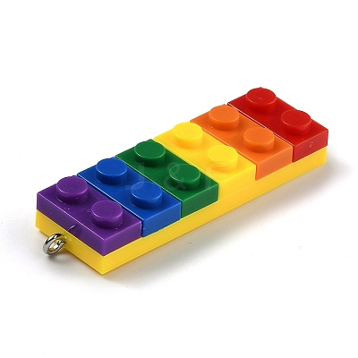 Rainbow Opaque Acrylic Pendants MACR-B0001-03A-1