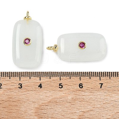 Dyed Natural White Jade Pendants KK-C251-01G-02-1