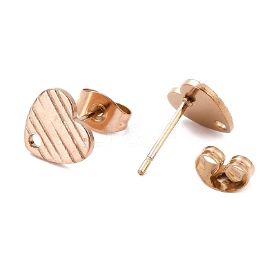 Ion Plating(IP) 304 Stainless Steel Stud Earring Findings STAS-I183-03A-RG-1