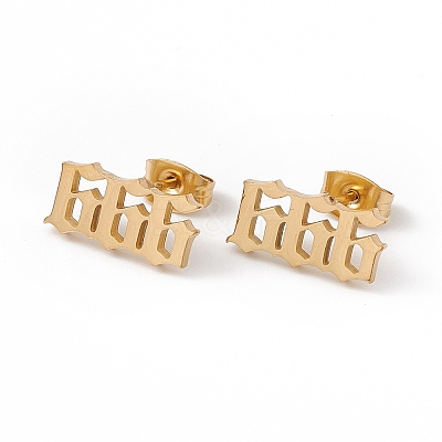 Number Earrings LS-EJEW-F286-01H-G-1