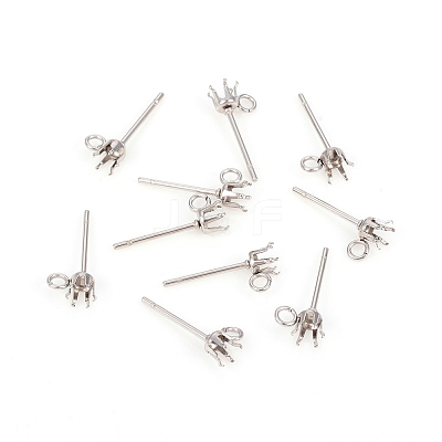 Non-Tarnish 304 Stainless Steel Post Stud Earring Settings STAS-I150-05F-P-1