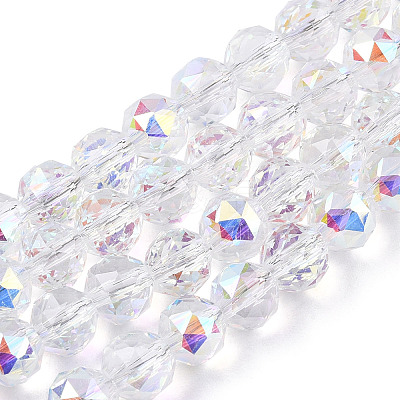 Electroplate Transparent Glass Beads Strands EGLA-N002-34C-C03-1