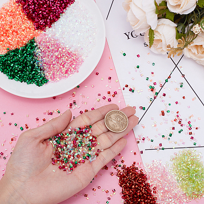 80G 8 Colors Plastic Tube Beads KY-HY0001-14A-1