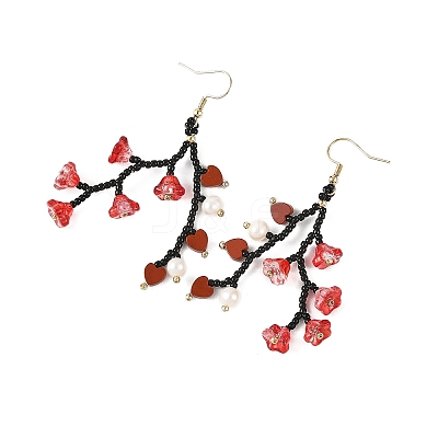 Glass Seed Bead Dangle Earrings EJEW-MZ00770-01-1
