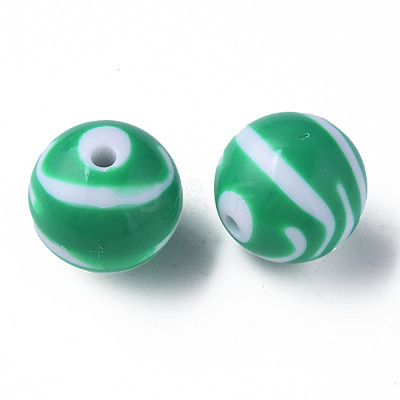 Opaque Striped Acrylic Beads MACR-S373-27C-07-1