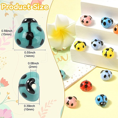 16Pcs 8 Colors Handmade Porcelain Beads PORC-CJ0001-10-1