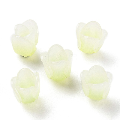 3-Petal Opaque Acrylic Bead Caps SACR-D007-08B-1