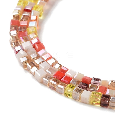 Gradient Color Electroplate Glass Bead Strands X-GLAA-E042-05-B01-1