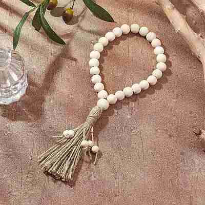 Handmade Wood Beads Door Hanging Ornaments HJEW-JM02971-1