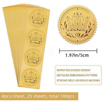 Plastic Self Adhesive Gold Foil Embossed Stickers DIY-WH0211-130-1