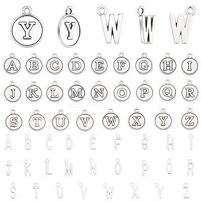 4Bags 2 Styles Tibetan Style Zinc Alloy 26 Letters Pendants FIND-SC0017-57AS-1
