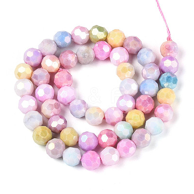 Anti-Tarnish Electroplate Glass Beads Strands EGLA-T021-8mm-15-14-1