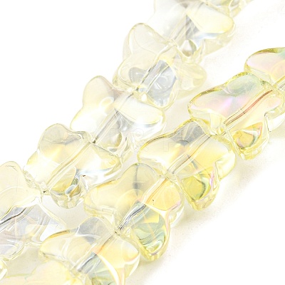 Full Rainbow Plated Electroplate Transparent Glass Beads Strands EGLA-G037-11A-FR01-1