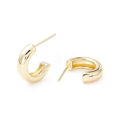 Chunky C-shape Stud Earrings X-EJEW-A064-01G-RS-1