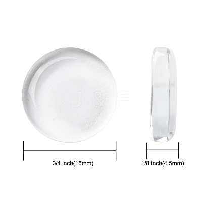 18MM Double-side Flat Round Transparent Glass Cabochons for Photo Craft Jewelry Making X-GGLA-S601-1-1