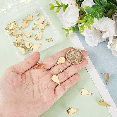 30Pcs 201 Stainless Steel Stud Earring Findings STAS-BBC0001-69-1