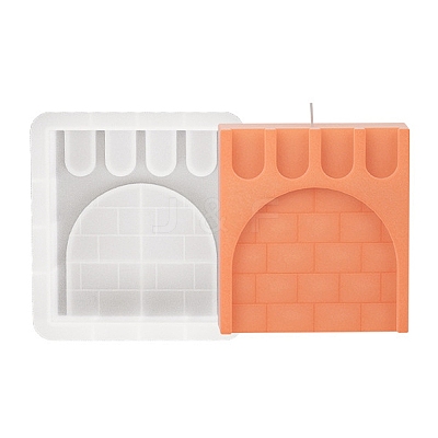DIY Square with Rampart Pattern Candle Silicone Molds LS-DIY-G113-09B-1