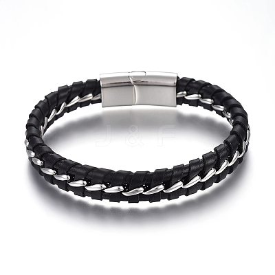Leather Cord Bracelets BJEW-E352-35P-1