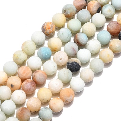 Natural Flower Amazonite Beads Strands G-G692-01F-10mm-1
