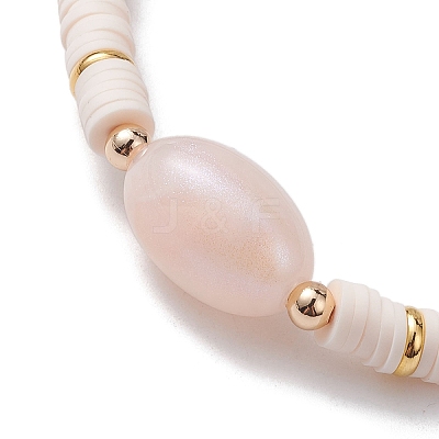 Polymer Clay Heishi Surfer Stretch Bracelet BJEW-JB10153-03-1