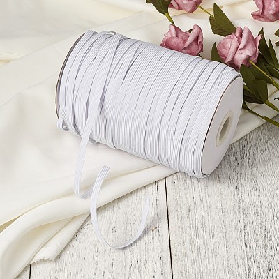 1/4 inch Flat Braided Elastic Rope Cord X-EC-R030-6mm-01-1