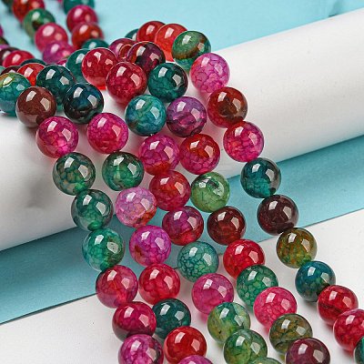 Dyed Natural Agate Beads Strands G-R262-8mm-1-1